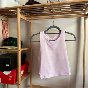 Lavender Athleta Crossback cropped tank top